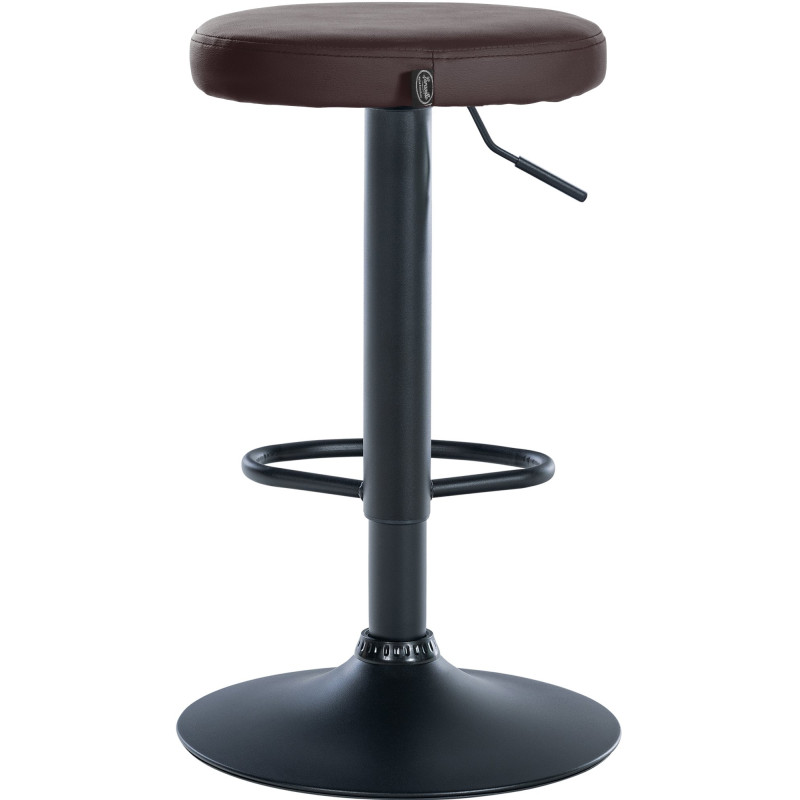 Juego de 2 taburetes de bar Ponte, imitación de cuero, negro/marrón