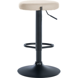 Juego de 2 taburetes de bar Ponte, imitación de cuero, negro y crema