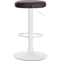 Juego de 2 taburetes de bar Ponte, imitación de cuero, blanco/marrón