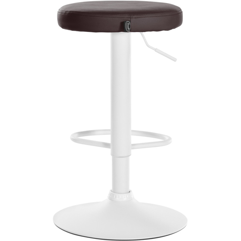 Ensemble de 2 tabourets de bar Ponte, similicuir, blanc/marron