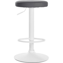 Conjunto de 2 banquetas de bar Ponte, em couro sintético, branco/cinza.