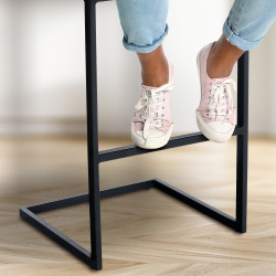 Tabouret de bar Hopewell velours B crème