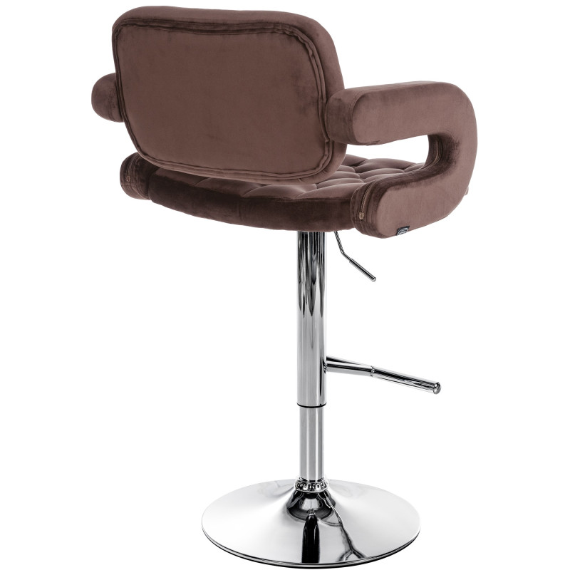 Tabouret de bar Dublin en velours, marron chromé