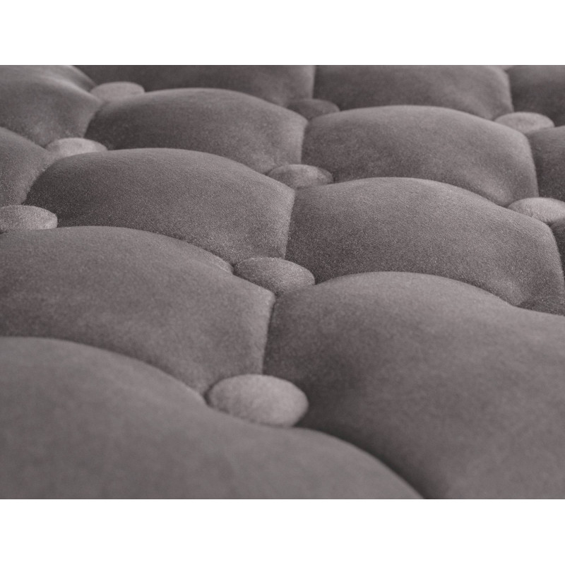 Banqueta Dublin, veludo, cinza cromado