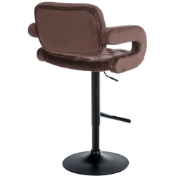 Tabouret de bar Dublin en velours, noir/marron