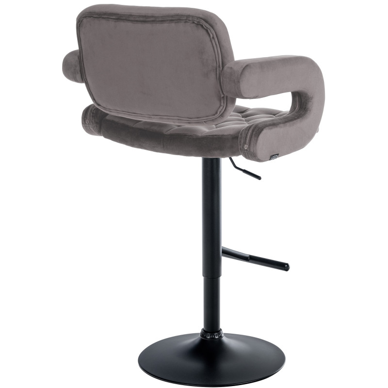 Tabouret de bar Dublin en velours noir et gris