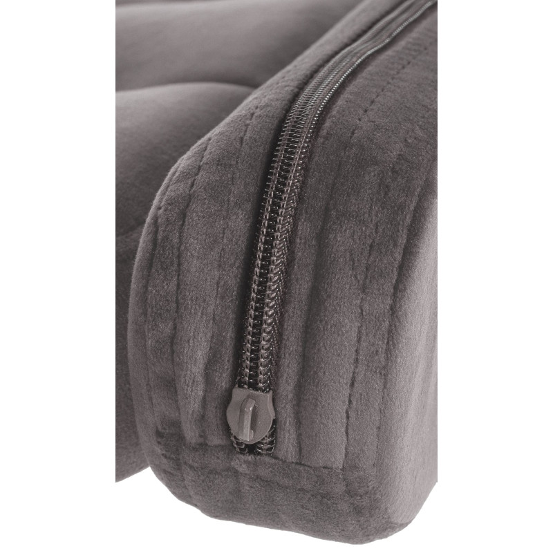 Tabouret de bar Dublin, velours, blanc/gris