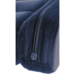 Tabouret de bar Dublin en velours, blanc/bleu