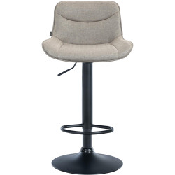 Tabouret de bar Vonore, tissu, taupe noir