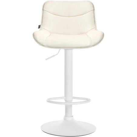 Tabouret de bar Vonore, tissu, blanc/crème