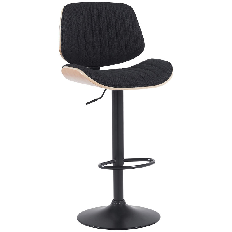 Tabouret de bar Clawson en tissu noir natura/noir