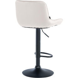 Tabouret de bar Vonore en velours, noir et crème