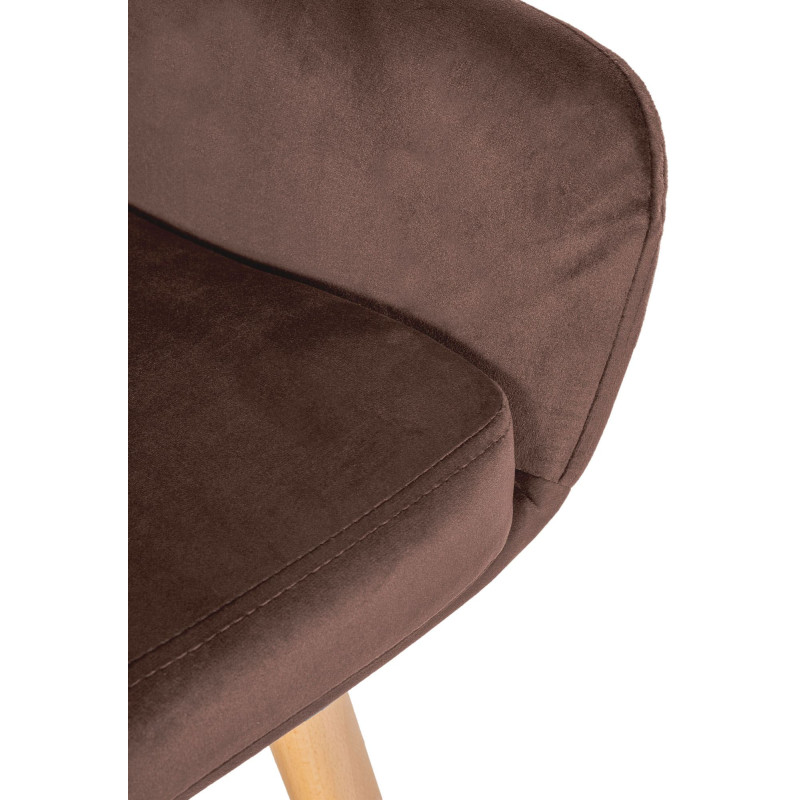 Lot de 2 tabourets de bar Grant velours café