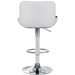 Tabouret de bar Vonore, similicuir, chrome, blanc