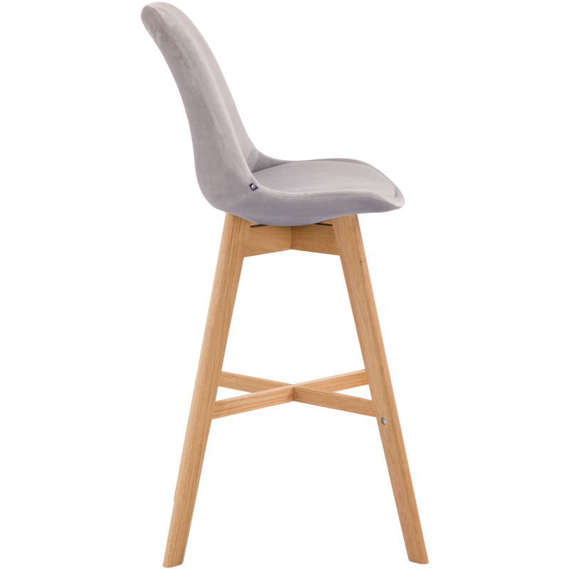 Tabouret de bar Cannes velours nature