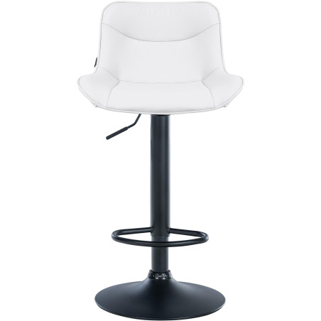 Tabouret de bar Vonore, similicuir, noir et blanc