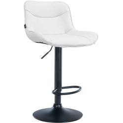 Tabouret de bar Vonore, similicuir, noir et blanc