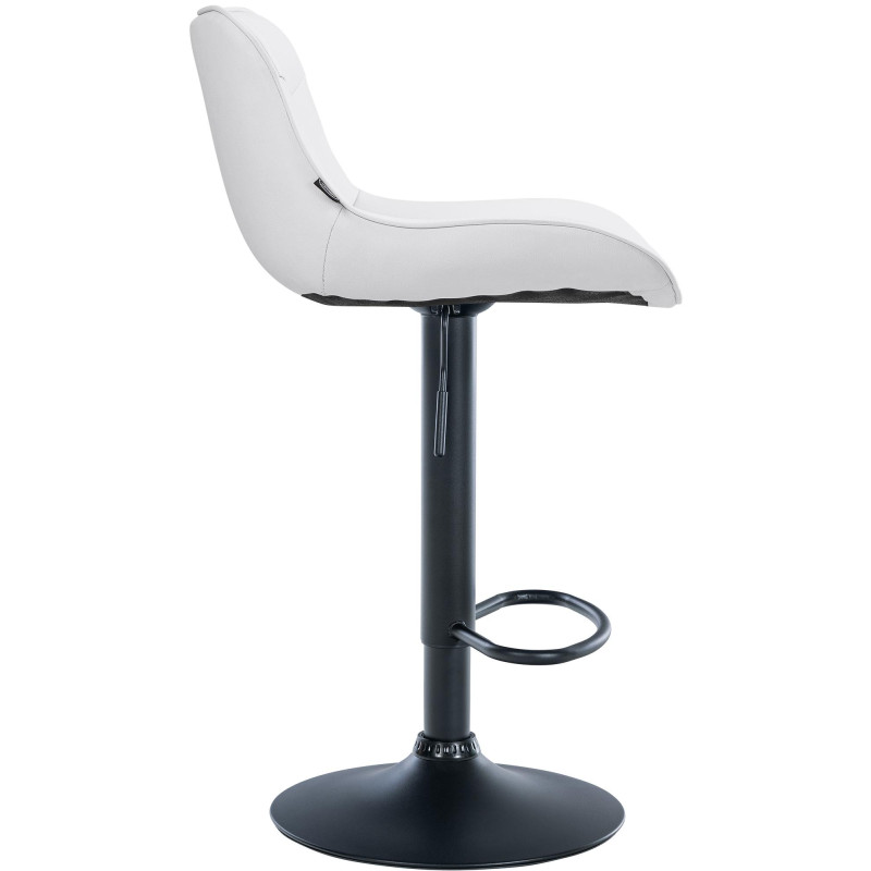 Tabouret de bar Vonore, similicuir, noir et blanc