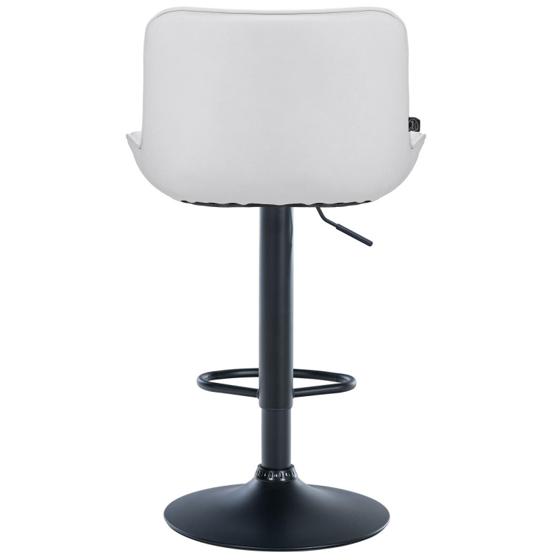 Tabouret de bar Vonore, similicuir, noir et blanc