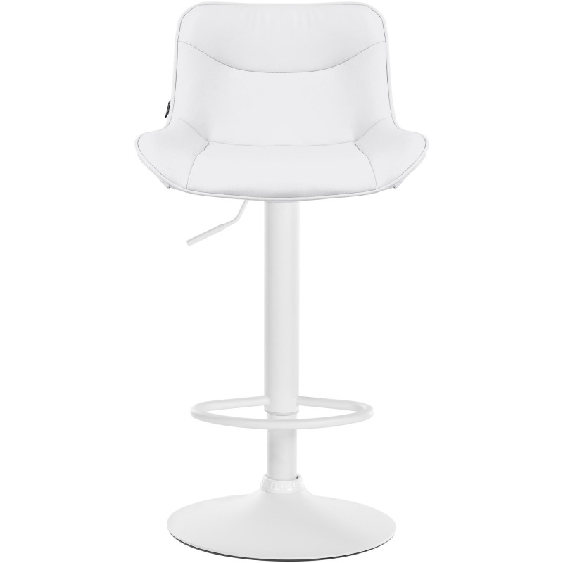 Tabouret de bar Vonore, similicuir, blanc