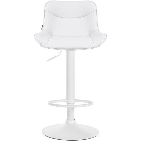 Taburete de bar Vonore, imitación de cuero, blanco