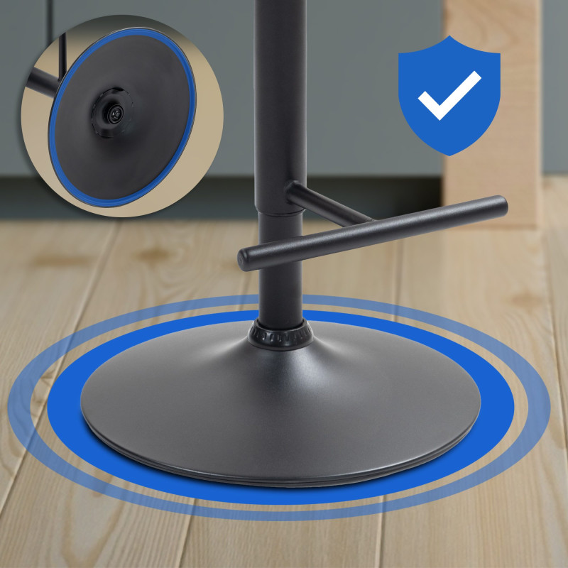 Lot de 2 tabourets de bar Damar velours noir bleu