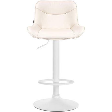 Sgabello da bar Vonore, similpelle, bianco/crema