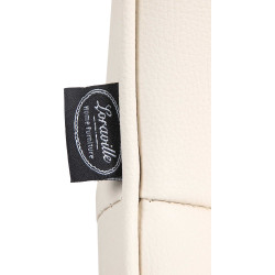 Taburete de bar Vonore, polipiel, blanco/crema