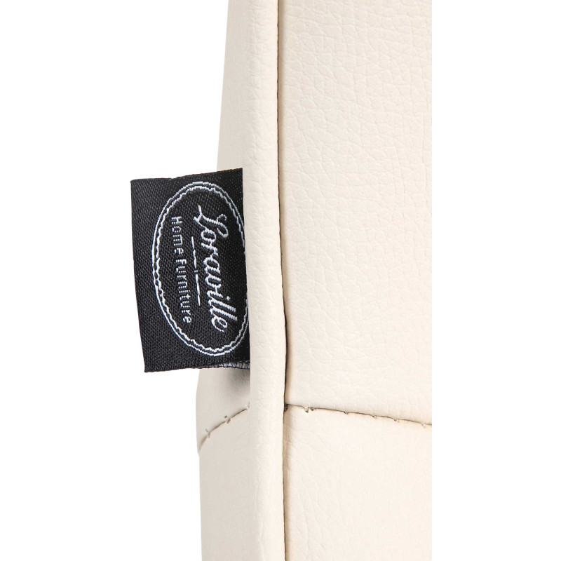 Sgabello da bar Vonore, similpelle, bianco/crema