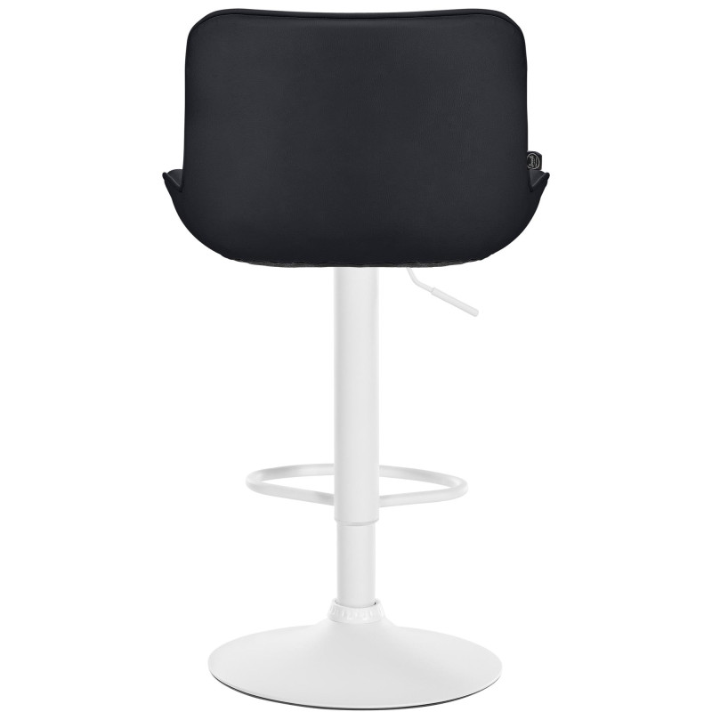 Sgabello da bar Vonore, similpelle, bianco/nero