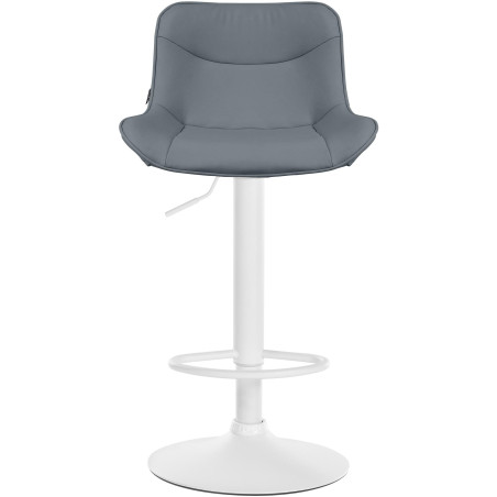 Tabouret de bar Vonore, similicuir, blanc/gris