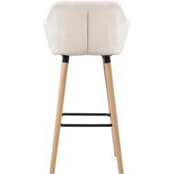 Taburete de bar Grant, tapizado en tela beige