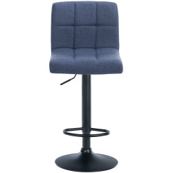 Ensemble de 2 tabourets de bar Calma en tissu noir et bleu