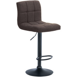 Ensemble de 2 tabourets de bar Calma en tissu noir et marron