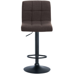 Ensemble de 2 tabourets de bar Calma en tissu noir et marron