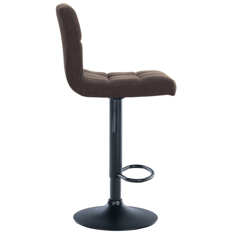 Ensemble de 2 tabourets de bar Calma en tissu noir et marron