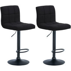 Conjunto de 2 banquetas Calma em tecido preto.