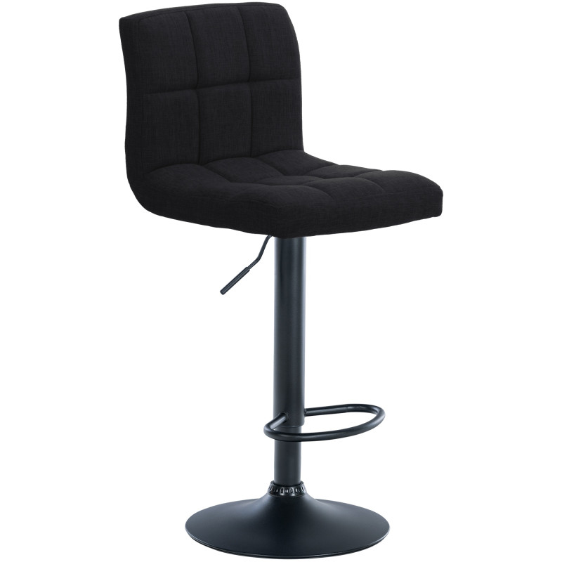 Ensemble de 2 tabourets de bar Calma en tissu noir