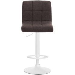 Juego de 2 taburetes de bar Calma, tapizados en tela blanca y marrón.