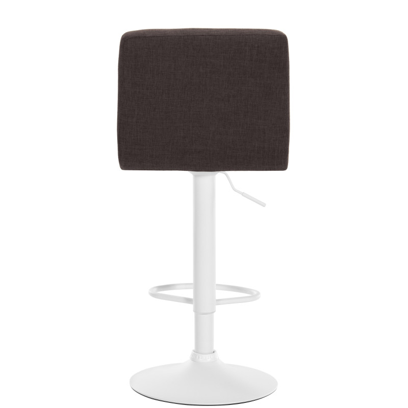 Ensemble de 2 tabourets de bar Calma en tissu blanc et marron