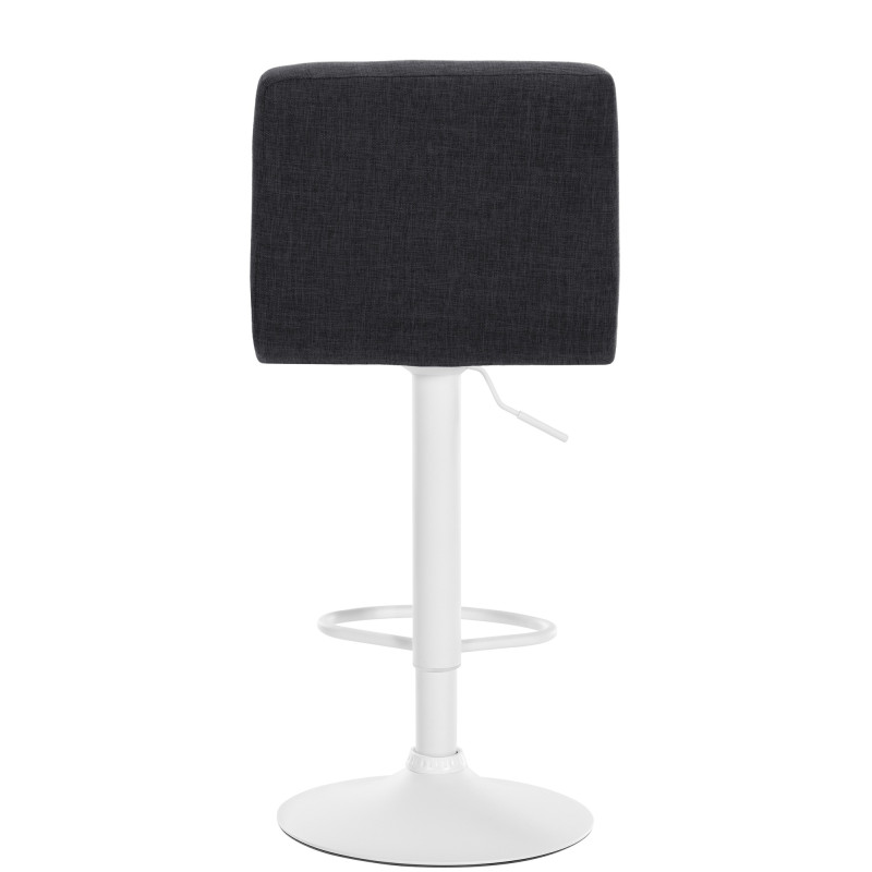 Ensemble de 2 tabourets de bar Calma, tissu blanc/gris foncé