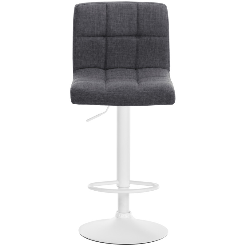 Ensemble de 2 tabourets de bar Calma, tissu blanc/gris clair
