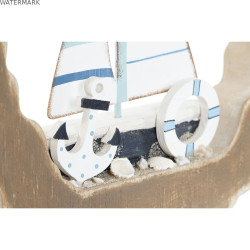 Figurine Décorative Home ESPRIT Bleu Blanc Rouge Naturel 20 x 2,5 x 20 cm (2 Unités)