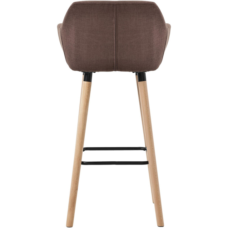 Tabouret de bar Grant, tissu, café