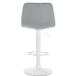 Set di 2 sgabelli da bar Divo in velluto, bianco e grigio