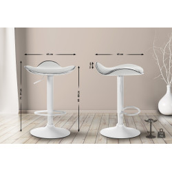 Tabouret de bar Shanghai, similicuir, blanc
