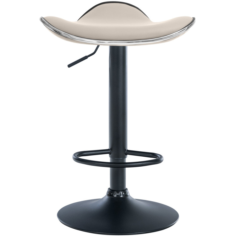 Tabouret de bar Shanghai, similicuir, noir et crème