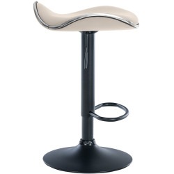 Tabouret de bar Shanghai, similicuir, noir et crème