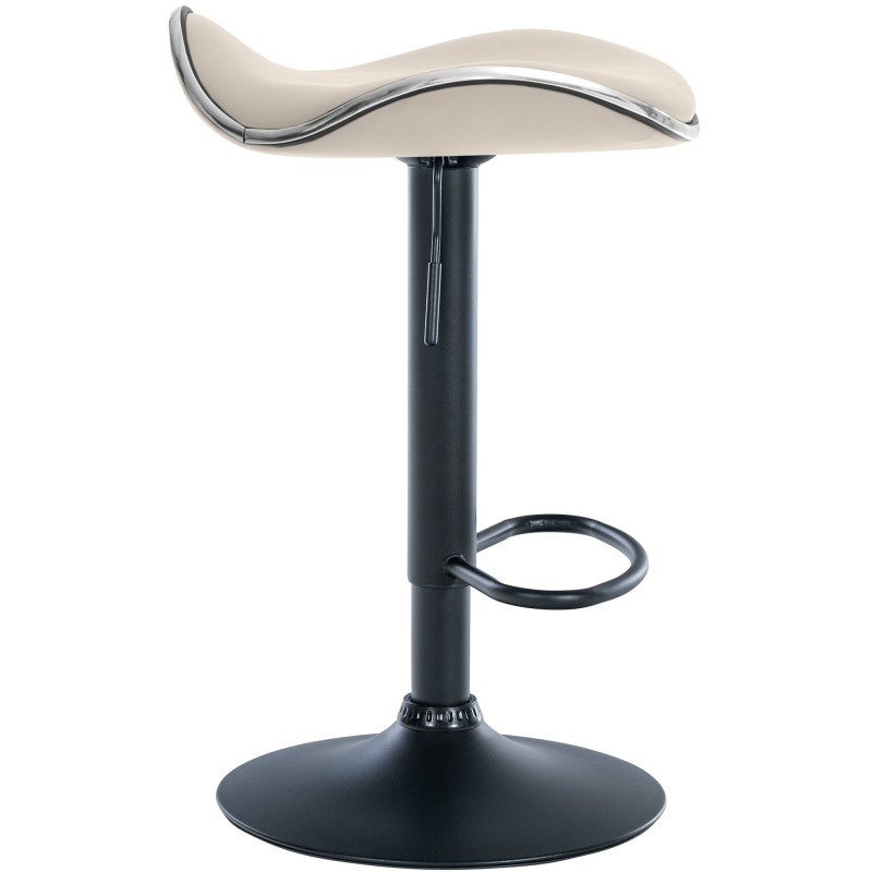 Tabouret de bar Shanghai, similicuir, noir et crème