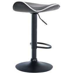 Tabouret de bar Shanghai, similicuir, noir/gris